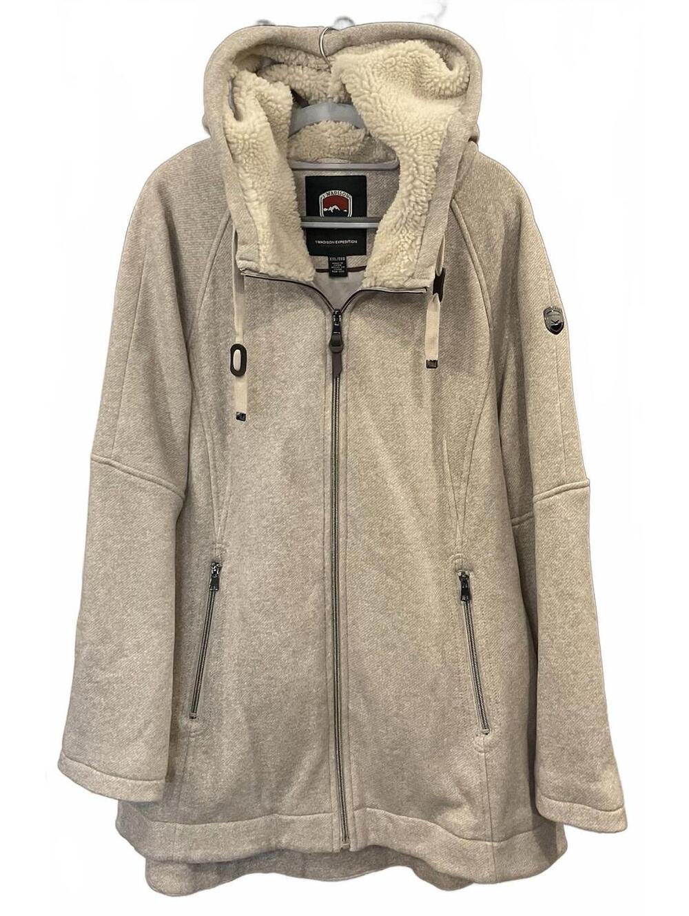 1 Madison Expedition Womens Tan ZIP Up Hoodie Jacket Size XXL